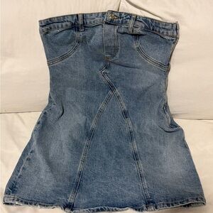 Denim Strapless Dress